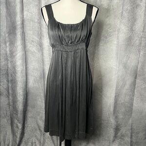 Momo Maternity Pewter Grey 100% Silk Dress - Size Small